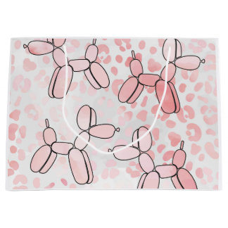 Leopard-Rosa-Ballon Große Geschenktüte