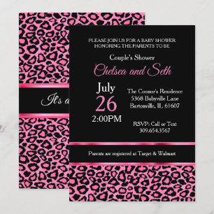 Leopard rosa Muster  Pink   Baby Girl Shower 🤰 Einladung