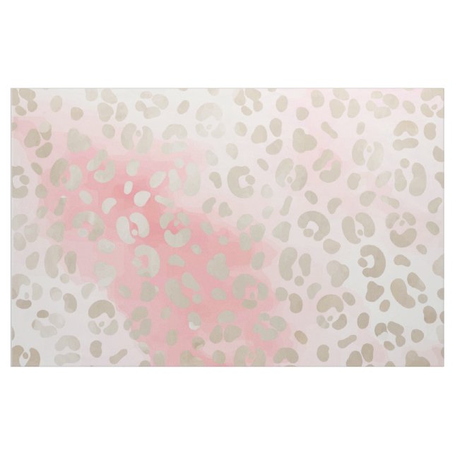 Leopard rosa Wasserfarbmuster Stoff (Yard (91,4 cm))