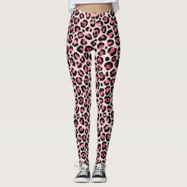 Léopard rose exclusif leggings abstraits