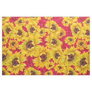 léopard rouge et tissu jaune de tournesol