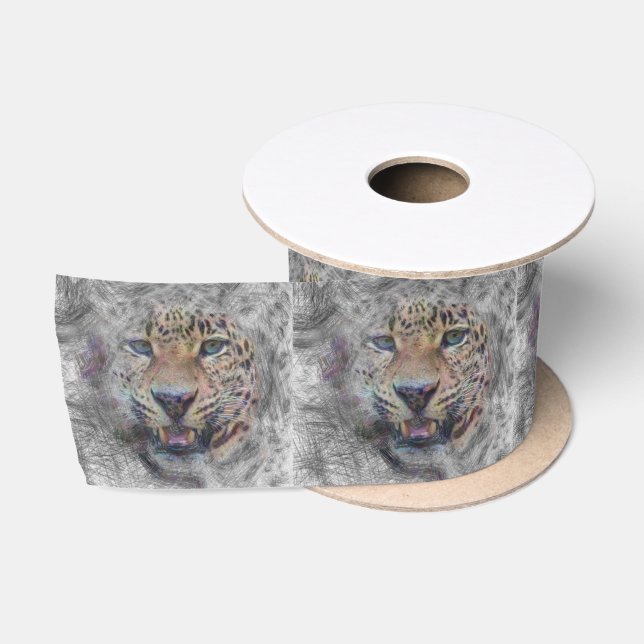 Leopard Satinband (Spule)