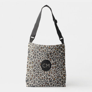 Leopard-Schein-Monogramm-Tasche Tragetaschen Mit Langen Trägern