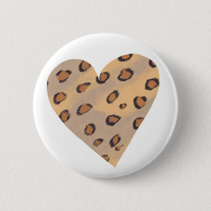Leopard schlägt Muster in einer Herz-Form Tasten Button