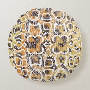 Leopard Schlange Animal Print Textur Rundes Kissen
