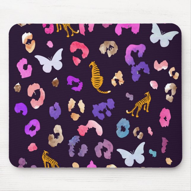 Leopard-Schmetterling-Maus-Pad Mousepad (Vorne)
