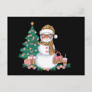 Leopard Schneemann Weihnachten Rosa Handtasche Son