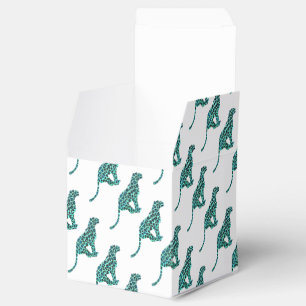 Leopard Schwarz und Aquamarin Geschenkschachtel