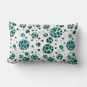 Leopard Schwarz und Aquamarin Lendenkissen