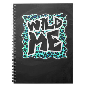 Leopard Schwarz und Aquamarin Notizblock