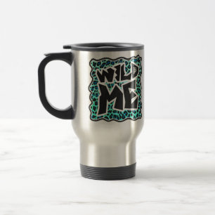 Leopard Schwarz und Aquamarin Reisebecher