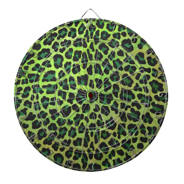 Leopard, Schwarz und Grün Dartscheibe (vorne)