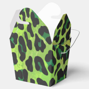 Leopard, Schwarz und Grün Geschenkschachtel