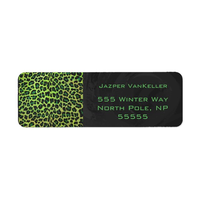 Leopard Schwarz und Grün mit Monogramm (Vorne)