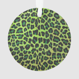 Leopard, Schwarz und Grün Ornament