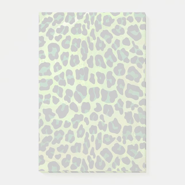 Leopard, Schwarz und Grün Post-it Klebezettel (Vorderseite)