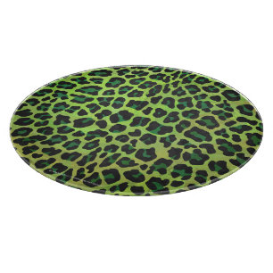 Leopard, Schwarz und Grün Schneidebrett