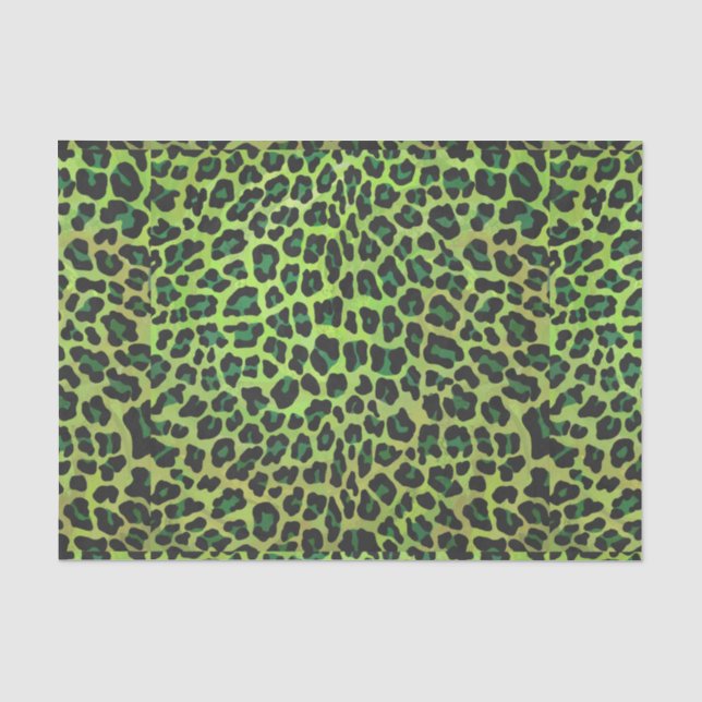 Leopard, Schwarz und Grün Seidenpapier (Vorderseite)