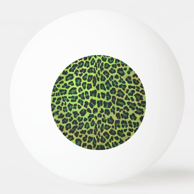 Leopard, Schwarz und Grün Tischtennisball (Vorderseite)