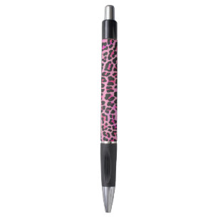 Leopard, Schwarz und Heiß-Rosa Kugelschreiber
