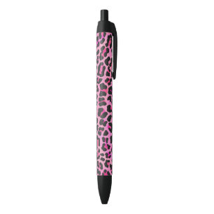 Leopard, Schwarz und Heiß-Rosa Kugelschreiber