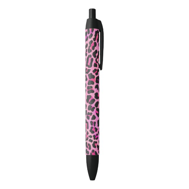Leopard, Schwarz und Heiß-Rosa Kugelschreiber (Unterseite (Vertikal))
