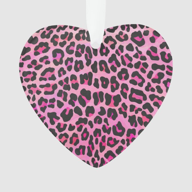 Leopard, Schwarz und Heiß-Rosa Ornament (Vorderseite)
