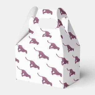 Leopard Schwarz und Hot Pink Drucksiloette Geschenkschachtel