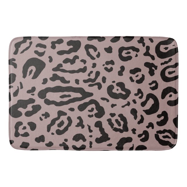 Leopard, Schwarz/Weiß, Leopard Badematte (Vorderseite)
