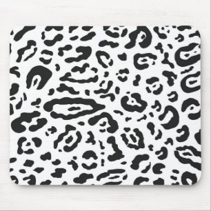 Leopard, Schwarz/Weiß, Leopard Mousepad