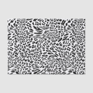 Leopard-Schwarzweiss-Tierdruck Seidenpapier