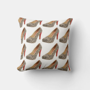 Leopard Shoe Diva Fashion Pillow Kissen