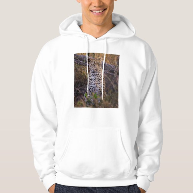 Leopard sitzend, Botswana, Afrika Hoodie (Vorderseite)