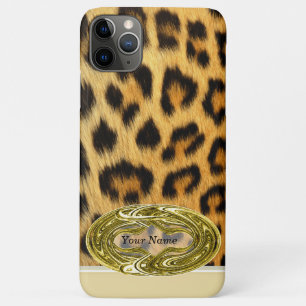 Leopard Skin Animal Print Gold Emblem 11 Case-Mate iPhone Hülle