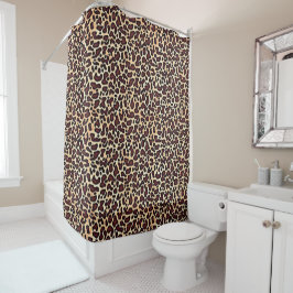 Leopard Skin Brown Cream Pattern - Duschvorhang