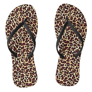 Leopard Skin Brown Cream Pattern - Flip Flops