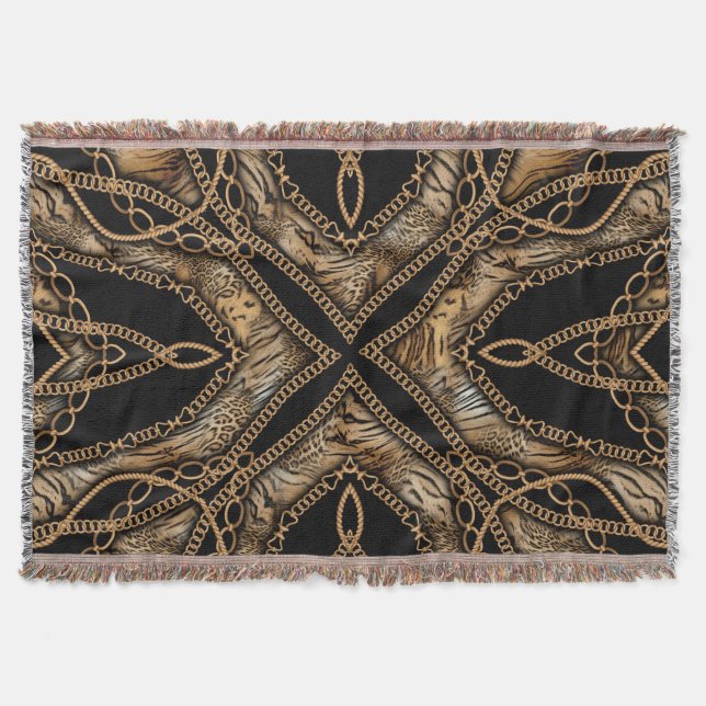 Leopard Skin & Chain Juwelen Decke (Vorderseite)