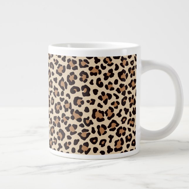 Leopard Skin Fur Muster Jumbo-Tasse (Rechts)