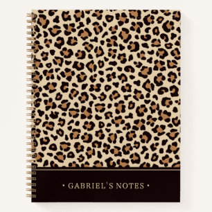 Leopard Skin Fur Muster   Name hinzufügen Notizbuch