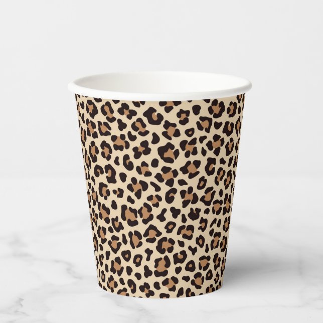 Leopard Skin Fur Muster Pappbecher (Vorderseite)