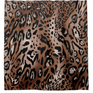 Leopard-Skin-Illustration nahtlos Muster Duschvorhang