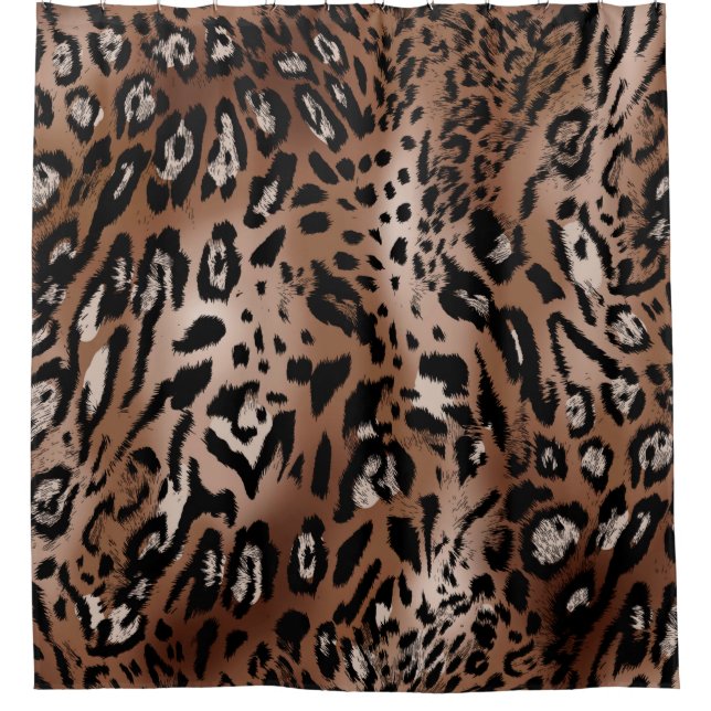Leopard-Skin-Illustration nahtlos Muster  Duschvorhang (Vorderseite)