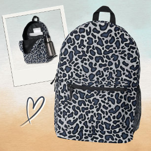 Leopard Skin Jeans Grau Blau Muster -  Bedruckter Rucksack