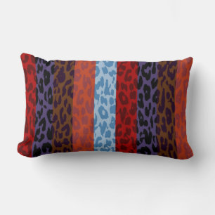 Leopard Skin Mehrfarbiges Streifenmuster 3 Lendenkissen