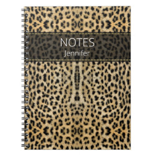 Leopard Skin Print Pattername Personalisiert Notizblock