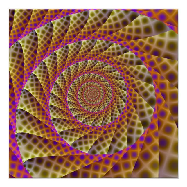 Leopard Skin Spiral Zazzle Perfektes Poster (Vorderseite)