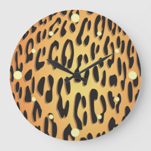 Leopard Skin Wall Clock Große Wanduhr