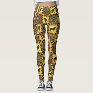 Leopard-Skizze-Fusionsmuster-Kunst Leggings