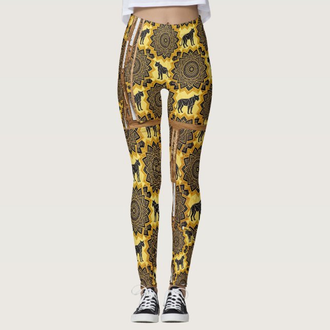 Leopard-Skizze-Fusionsmuster-Kunst Leggings (Vorderseite)