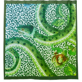 LEOPARD SNAKE IN GREEN DUSCHVORHANG